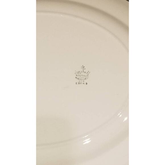 Vintage Homer Laughlin Minuet Large Oval Platter, Pink & Gray Rose Border - Picture 5 of 6